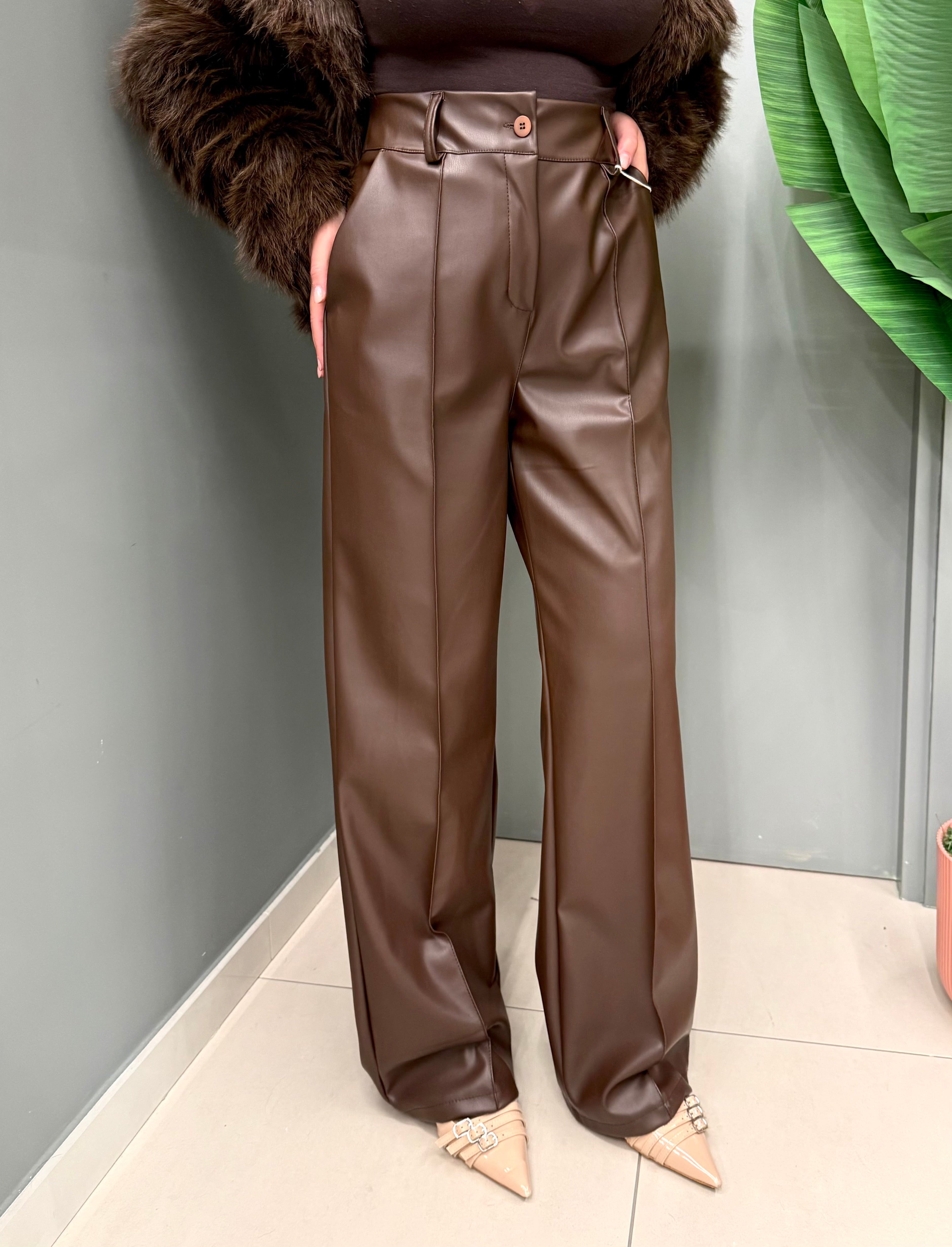 Pantalone eco pelle rock 